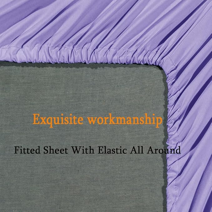 SONORO KATE Bed Sheet Set Super Soft Microfiber Luxury Egyptian Sheets Fit 18-24 Inch Deep Pocket Mattress Wrinkle-6 Piece (Lavender, California King)