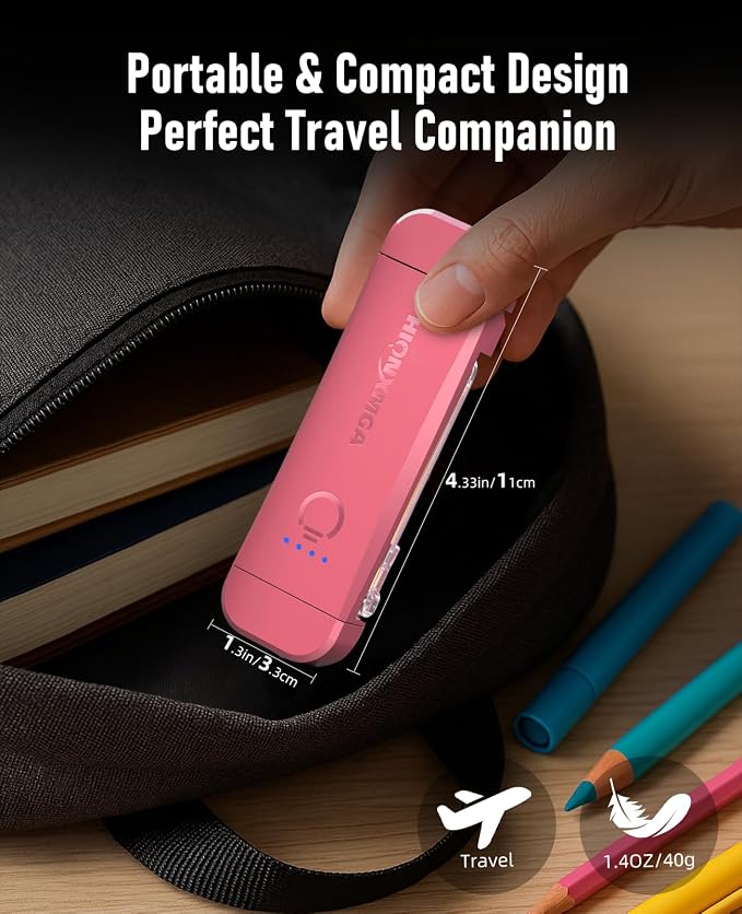 HIONXMGA Book Reading Light,2 Pack Silent Touch Books Lamp for Reading in Bed,Rechargeable Clip on Booklight with 3 Amber Color & 7 LEDs Precise Dimming for Night Reading for Book Lovers,Kid,Pink+Blue | 3 Amber Colors,Stepless Dimming,Eye-Caring Mode,U...