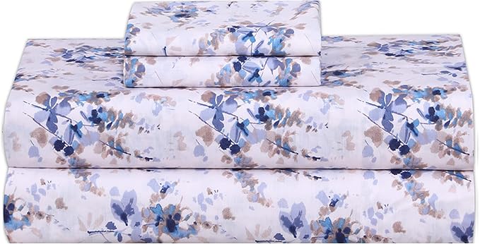 RUVANTI 100% Cotton Percale Sheets Twin Size, Maple | Crisp Cooling for Hot Sleepers, Deep Pocket 16", Soft Breathable & Durable, Hotel-Style 3 Piece Set