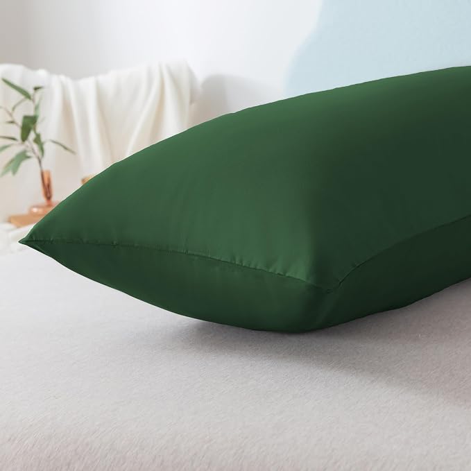 Ubauba Memory Foam Body Pillow with Cover, Full Large Body Pillows Insert for Adults with Envelope Closure Pillowcase, Firm & Fluffy Long Bed Pillows for Sleeping (20x54 inch, Green)