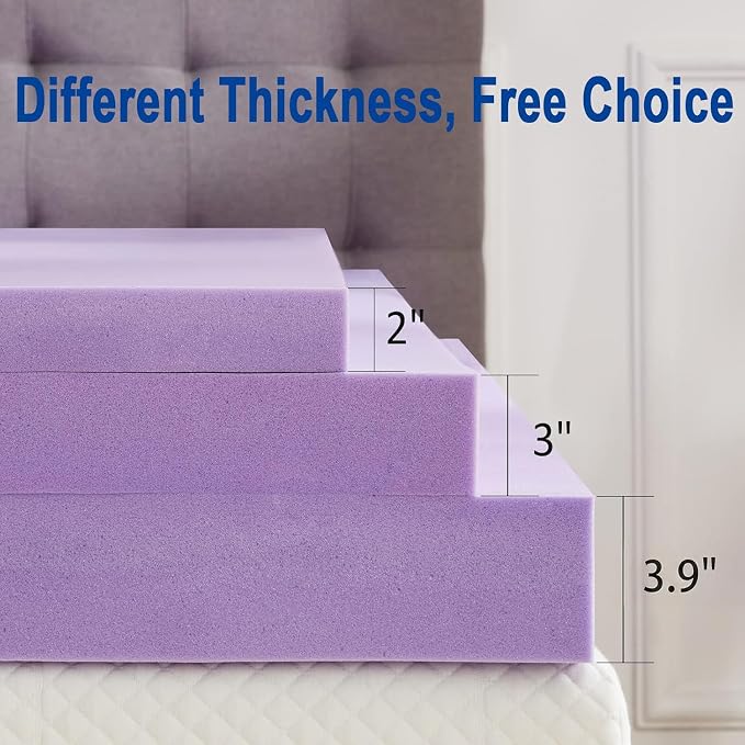 SINWEEK 4 Inch Gel Memory Foam Mattress Topper, Full Size | Ventilated Soft Pressure Relieve Mattress Pad, Breathable Bed Topper, CertiPUR-US Certified, Full Size