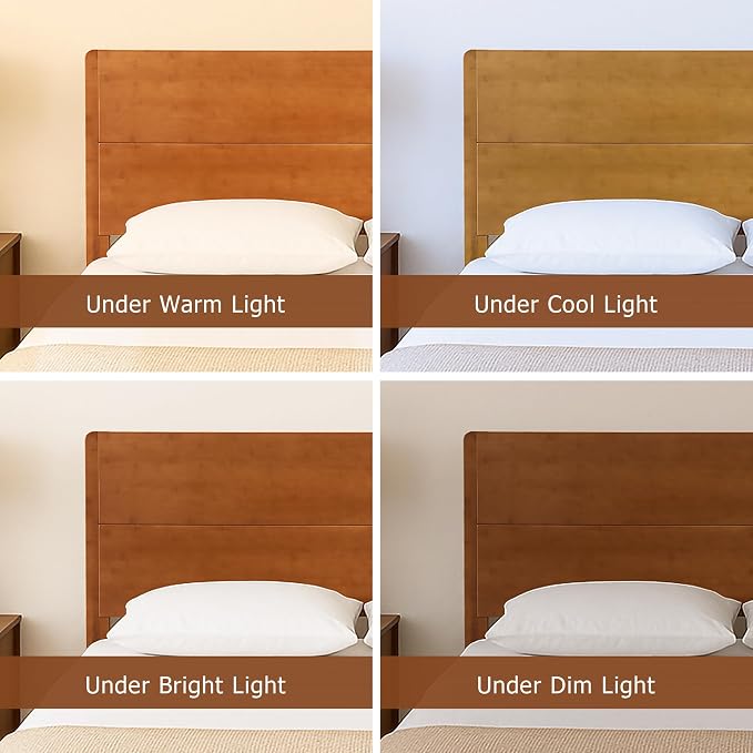 Merax Full Size Bamboo Platform Bed Frame with Tall Headboard, Espresso | Mid-Century Modern Solid Bedframe Full-Size, Wood Slat Support, No Box Spring Needed, Easy Assembly, Noise Free