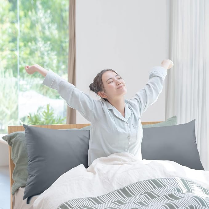 Utopia Bedding Full Body Pillow for Side Sleeper, Grey Long Pillow for Bed | Large Body pillows for Adults, Plush Support, Pregnancy Pillow Insert for sleeping, helps maintain body contour, 20x54 inches