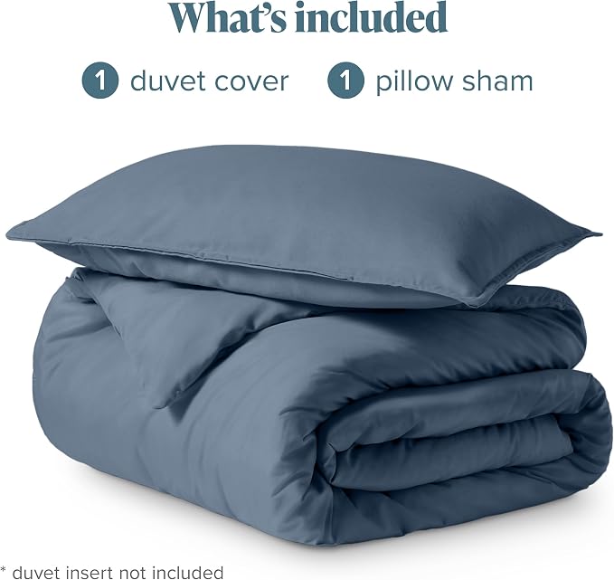 Bare Home Duvet Cover Set 1800 Ultra-Soft (Twin/Twin XL, Bering Sea) | Lightweight, Cooling, Breathable, Premium 1800 Ultra-Soft, All-Season