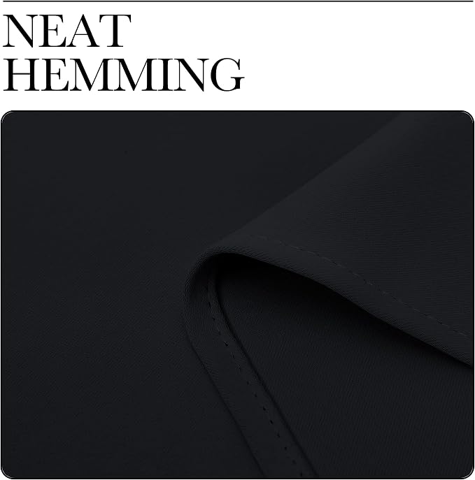 NICETOWN Black Blackout Curtains for Kitchen 29" Wide x 50" Long 2 Panels | Energy Smart Decoration Thermal Insulating Drapes Draperies for Bedroom Small Window, Light Blocking Room Darkening Decor