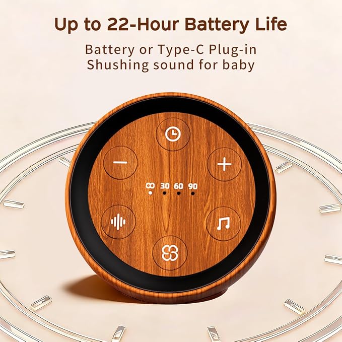 Portable Sound Machine White Noise Machine for Baby Kids Adults Sleeping with 32 Soothing Sounds 32 Volume Levels Brown Noise Machine with 4 Timer Memory Funtion for Travel Office Privacy