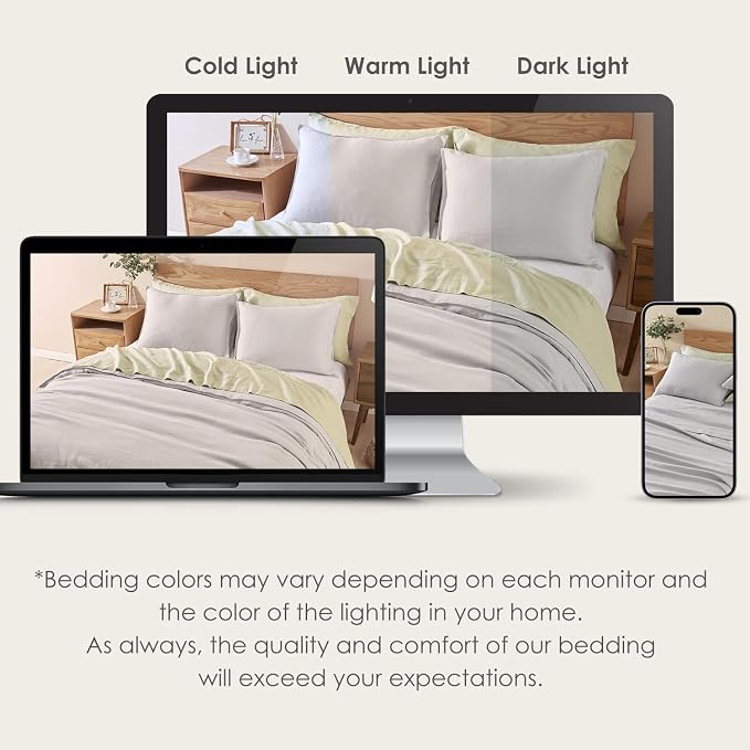 DAPU 100% French Linen Duvet Cover 3Pcs Set, 170GSM Linen Bedding, King | Soft Breathable All-Season for Hot sleepers, Corner Ties & Zipper Closure, French Linen Flax from Normandy, Fog Gray