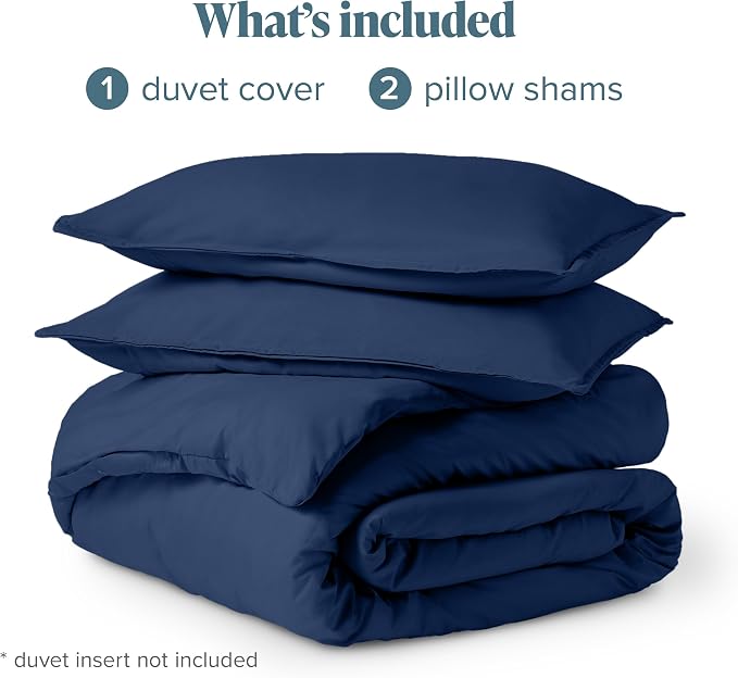 Bare Home Duvet Cover Set 1800 Ultra-Soft (Oversized King, Dark Blue) | Lightweight, Cooling, Breathable, Premium 1800 Ultra-Soft, All-Season
