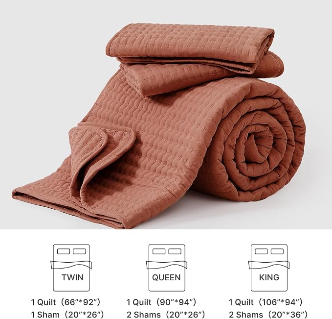 Queen Quilt-Lightweight Bedspreads Queen Size Quilt Bedding Set | Soft Coverlet with 2 Pillow Shams for All Seasons, Suitable for Bed, Couch, 3 Pieces, 90"x94"