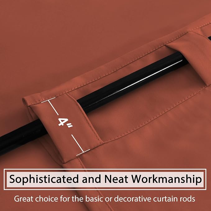 H.VERSAILTEX Blackout Curtains Thermal Insulated Window Treatment Panels Room Darkening Blackout Drapes for Living Room Back Tab/Rod Pocket Bedroom Draperies, 52 x 84 Inch, Orange, 2 Panels