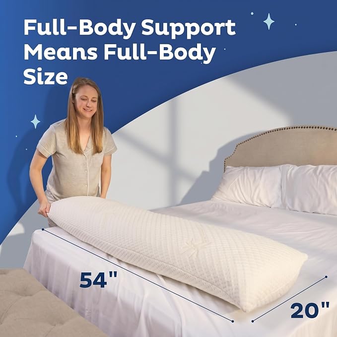 Body Pillow for Adults, Cozy Comfort Down Alternative Pregnancy Pillows - Soft, Supportive, Breathable Side Sleepers Maternity Pillow - Long Cuddle Pillow for Bed, 20x54 Full Body Pillow