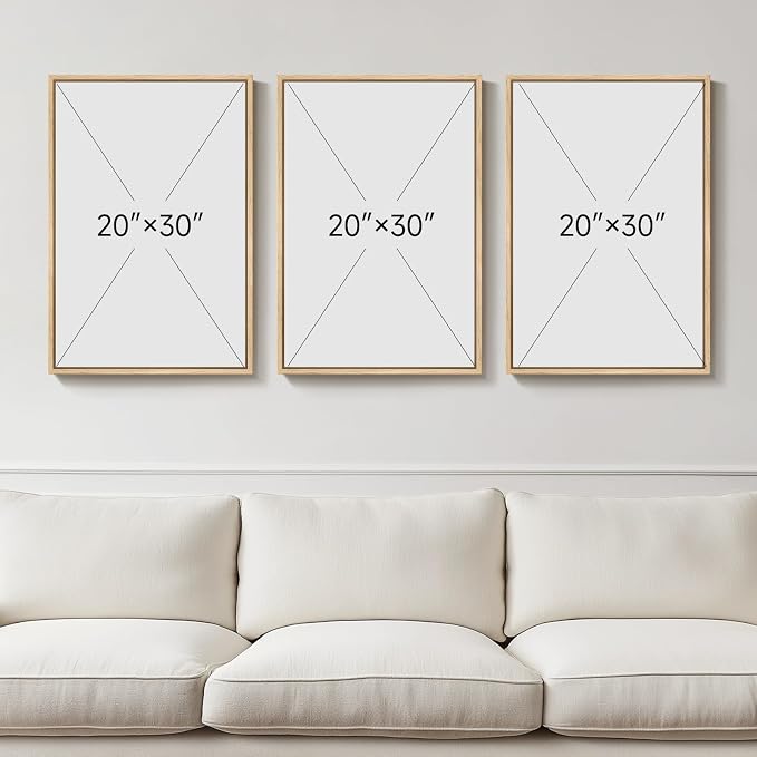 3D Textured Large Framed Boho Neutral Abstract Wall Art Set of 3, 20x30 In | Solid wood frames, raised sculptural lines, black white and beige palette, decorations for living room dining room bedroom