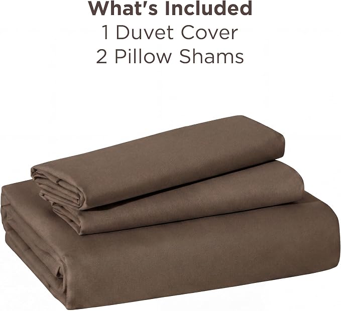 Bedsure Duvet Cover King Size, 3Pcs Double Brushed Bedding Set, Dark Brown | For Kids & Adults, 104"x90" Comforter Cover, Hotel Luxury, All Season, Breathable, Easy Care, Lightweight, Zipper Closure