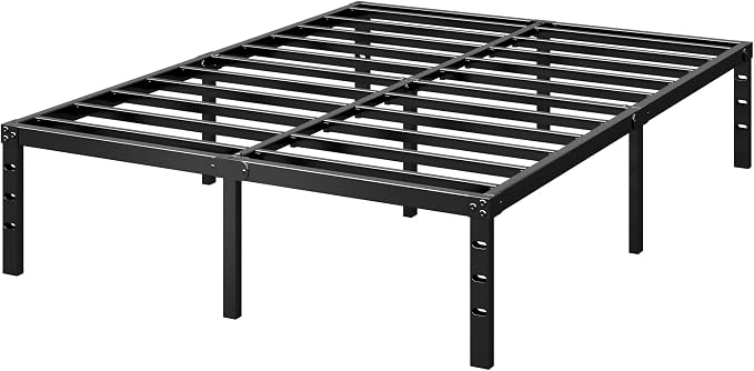HLIPHA Metal Platform Bed Frame 14 Inch Tall,No Box Spring Needed,Full Size Bed with Heavy Duty Strong Support Slats,Easy to Assemble,Black
