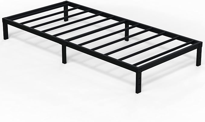 EMODA 10 Inch Twin XL Bed Frames No Box Spring Needed | Heavy Duty XL Twin Metal Platform Bed Frame, Noise Free, Easy Assembly, Black