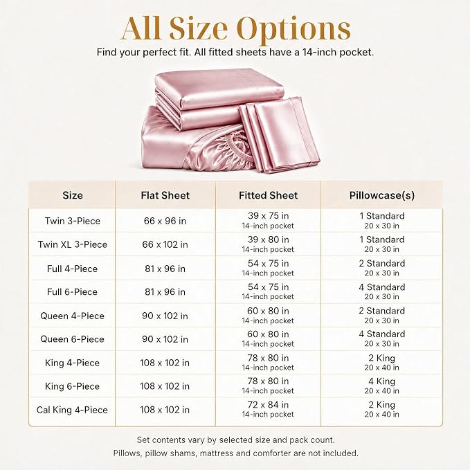 CozyLux Satin Sheets Queen, 4-Piece 14-Inch Deep Pocket Sheet Set | OEKO-TEX Certified Silky Soft Sheet Set for Hair & Skin, Luxurious Silky-Smooth Satin for Elegant Bedroom Decor, Dirty Pink
