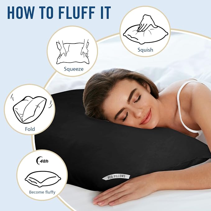 Piwaal Bed Pillows King Size 4-Pack - Down Alternative Plush Fill for Back, Stomach & Side Sleepers - Breathable & Supportive Hotel Style Pillows