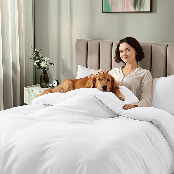 Utopia Bedding Duvet Cover Full with Fitted Sheet (54x75) - 2 Pillow Case (20x30) - All Season Luxury Bed in a Bag with Zippered Duvet Cover - No Comforter (White)