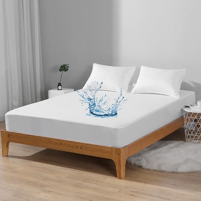 Bedecor California King Mattress Protector,Waterproof Cotton Terry Cover, Breathable and Soft for Babies, Pregnant Women, and Incontinence, Fits 9-18 Inch Deep Pocket (72"x84") | TPU layer blocks urine & spills, Ultra-thin, keeps your mattress feel, Fo...