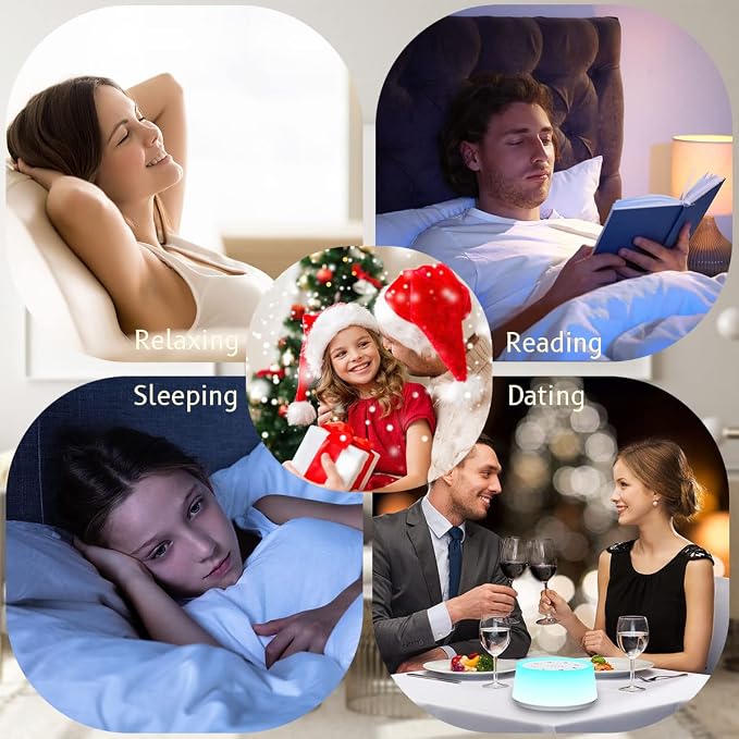 ColorsNoise White Noise Machine with 30 Sleep Music 5 Timers 12 Colors Baby Night Light with Memory Function Sound Machine for Sleep Nursery Home Travel(T-White)
