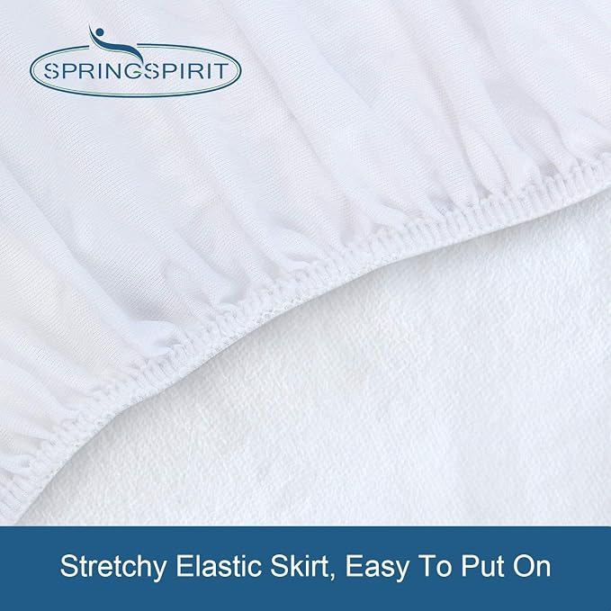 RV King Terry Mattress Protector Waterproof for 72''×80'' up to14'' | Ultra Soft & Breathable Smooth Top Fitted Mattress Cover Skin-Friendly Machine Washable