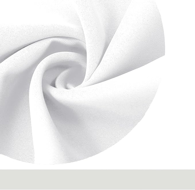 DWCN White Curtains 50% Light Blocking for Living Room 63 Inch 2 Panels | Room Darkening, Thermal Insulated, Light Blocking, Rod Pocket Drapes, Noise Reducing Window Treatments, Pure White