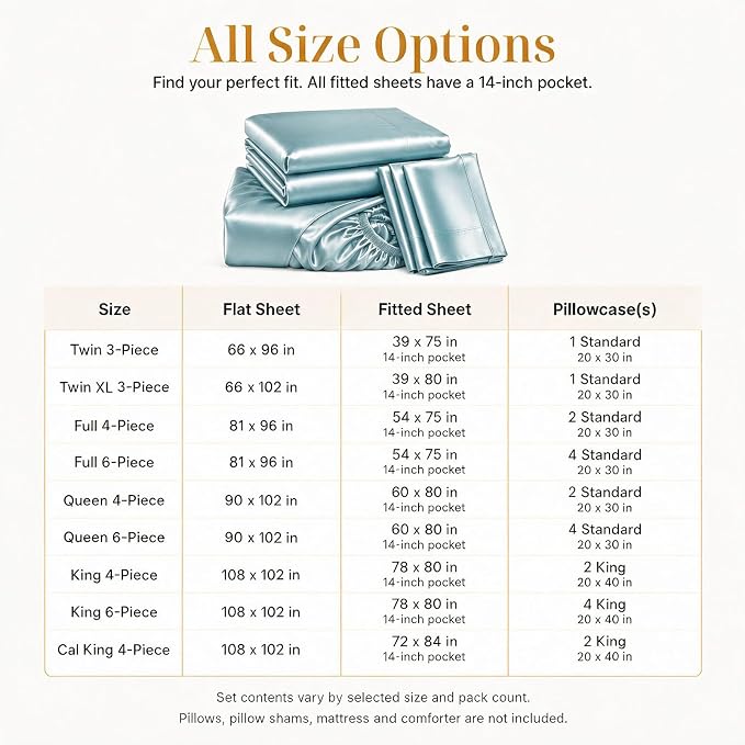 CozyLux Satin Sheets Full, 4-Piece 14-Inch Deep Pocket Sheet Set | OEKO-TEX Certified Silky Soft Sheet Set for Hair & Skin, Luxurious Silky-Smooth Satin for Elegant Bedroom Decor, Light Blue