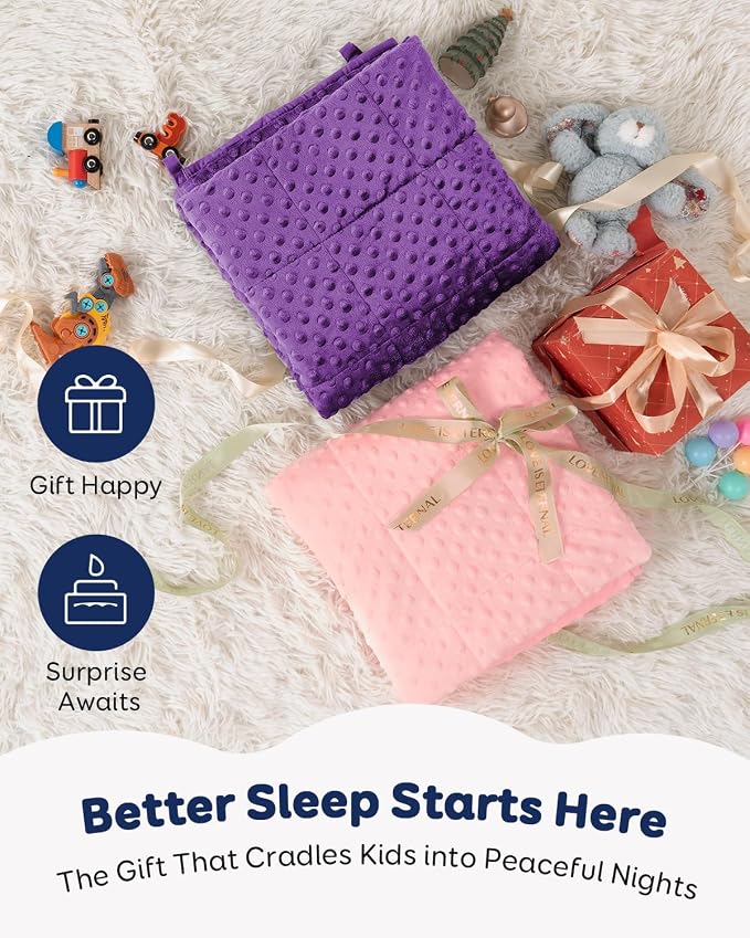 5lbs Weighted Blanket, Cooling Soft Minky Dot Heavy Blankets, 36"x48" | Gentle Hug-Like Comfort, Reversible Cooling & Cozy for All Seasons, 7-Layer for Even Weight Distribution, Machine Washable