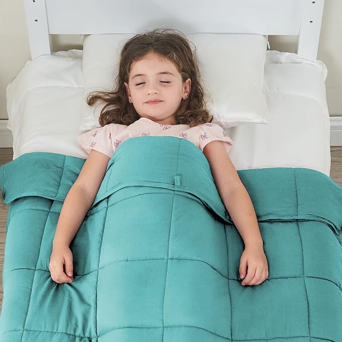 yescool Weighted Throw Blanket 3lbs, 36" x 48", Teal | Cooling Heavy Blanket, Perfect for 20-40 Lbs, Breathable Blanket With Premium Glass Beads, Machine Washable