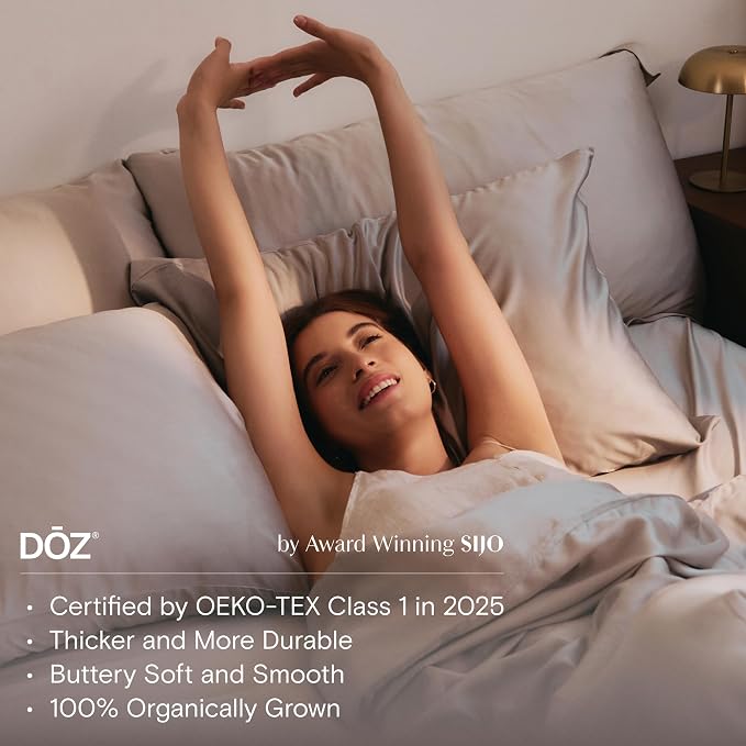 DOZ Duvet Cover Set, 100% Viscose derived from Bamboo, Organically Grown, Buttery Soft, Cooling Duvet Covers, High GSM, 1 Duvet Cover and 2 Pillowcases, 106"x90" (Clay, King/Cal King)