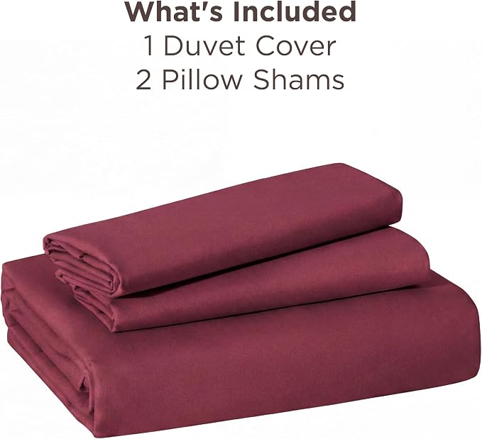 Bedsure Cal King Duvet Cover, Soft Double Brushed Bedding, Dark Red, 3Pcs | For Kids & Adults, 104"x98" Comforter Cover, Hotel Luxury, All Season, Breathable, Easy Care, Lightweight, California King