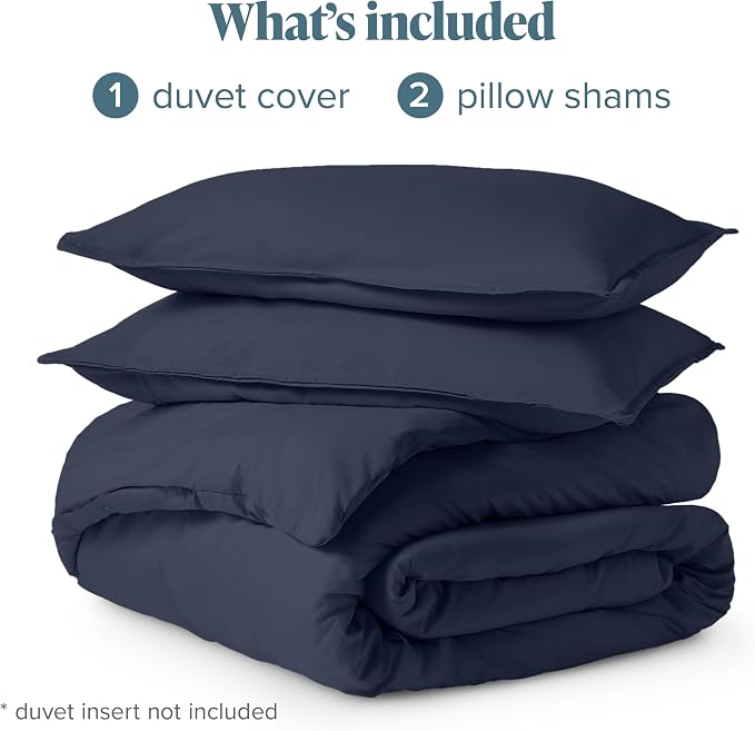 Bare Home Duvet Cover Set 1800 Ultra-Soft (California King, Midnight Blue) | Lightweight, Cooling, Breathable, Premium 1800 Ultra-Soft, All-Season