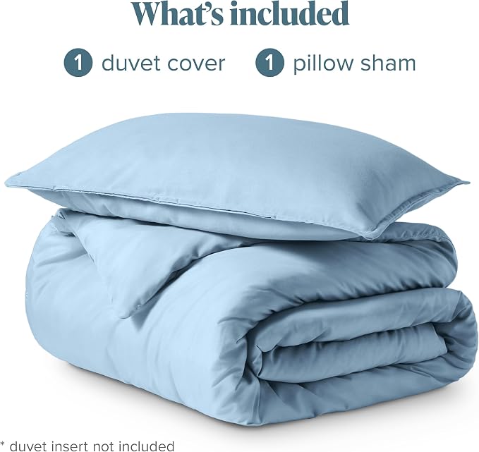 Bare Home Duvet Cover Set 1800 Ultra-Soft (Twin/Twin XL, Light Blue) | Lightweight, Cooling, Breathable, Premium 1800 Ultra-Soft, All-Season