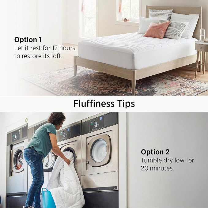 Bedsure Full Size Mattress Pad - Quilted Fitted Mattress Topper Protector with 8-21 Inches Deep Pocket, Noiseless Breathable Bed Cover Padded, Machine Washable, White, 54x75 Inches (Pack of 2)