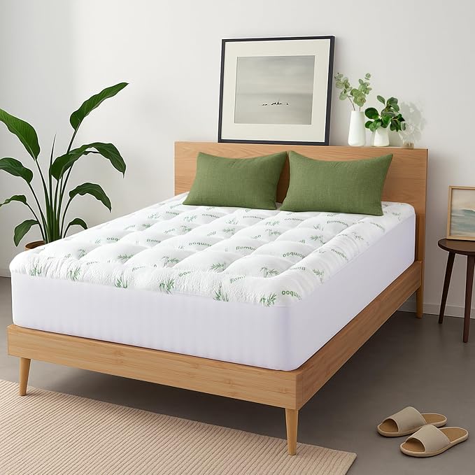 Niagara Sleep Solution Ultra Soft & Cooling Mattress Topper - King Size | Rayon Derived from Bamboo, Pillow Top Mattress Pad, 20" Deep Pocket, Back Pain Relief, Perfect for Hot Sleepers, Green