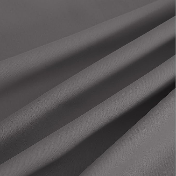 NICETOWN Grey Light Blocking Curtains 54 Inches Long 2 Panels for Living Room, Bedroom, Office Thermal Insulated Blackout Drapes Solid Grommet Noise Reducing Window Curtains, W40