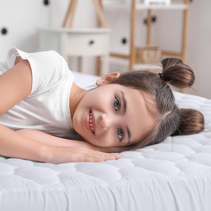 Waterproof Twin Mattress Protector Pack of 2, Quilted Mattress Pad, White | Deep Pockets fits upto 16" Deep, 100% Waterproof Mattress Cover Soft Breathable & Noiseless Mattress Topper by Utopia Bedding