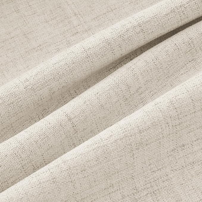 MIULEE 100% Blackout Linen Curtains 42 x 72 Inch Linen Beige 2 Panels | Thermal Insulated, Room Darkening Drapes for Bedroom Living Room, Back Tab Rod Pocket Pinch Pleated, Solid Luxury Decor