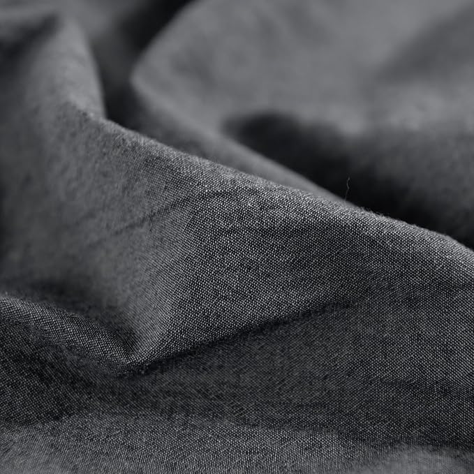 NEXHOME PRO Duvet Cover Set Linen Feel Textured Organic Natural 100% Washed Cotton Duvet Cover Bedding Set with Zipper Closure, Breathable(No Comforter)