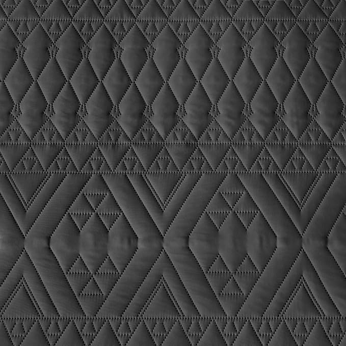 akkialla King/Cal King Size Quilt Bedding Set,Black Lightweight Microfiber Soft Bedspread,Modern Style Geometric Pattern Coverlet Set for All Seasons,3 Piece(1 Quilt,2 Pillow Shams)