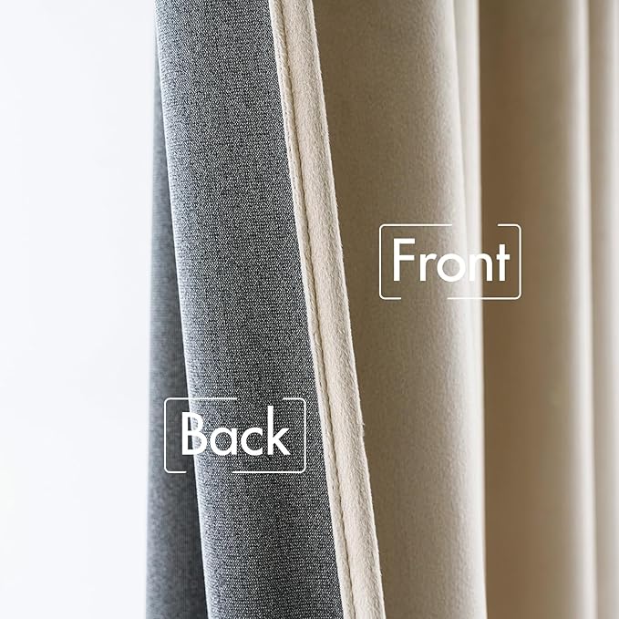 MIULEE Velvet Curtains 52x90 inches 2 Panels Beige Blackout Curtains | Luxury, Bedroom Living Room, Thermal Insulated, Super Soft Window Drapes, Rod Pocket & Back Tab