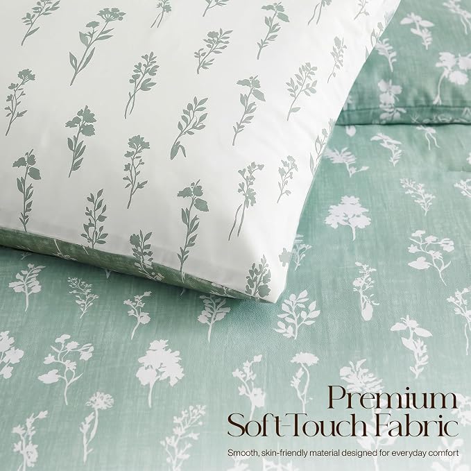 Utopia Bedding 3 Pc Queen Comforter Set, Printed Comforter, Meadow Mist | Comforter Set Includes Comforter (88x88) Inches, 2 Shams (20x26) Inches. Soft Microfiber Down Alternative, Machine Washable.