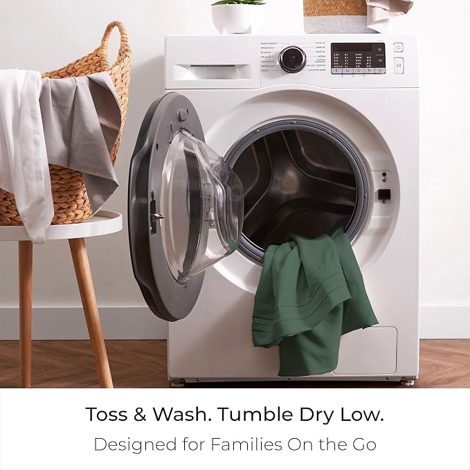 Mellanni Iconic 4-Piece Microfiber Sheet Set (Queen, Emerald Green) | Double-brushed softness; breathable comfort; 16-in deep pocket; machine washable; OEKO-TEX(R) certified; Lifetime Promise