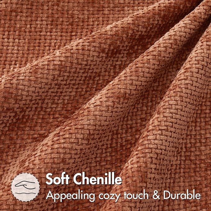 MIULEE Fall Decorative Rust Couch Throw Pillow Covers 18x18 Inch 2 Pack | Modern Boho Accent, Soft Chenille Pillow Covers, Farmhouse Cushion Cases for Home Decor Bed Sofa Living Room