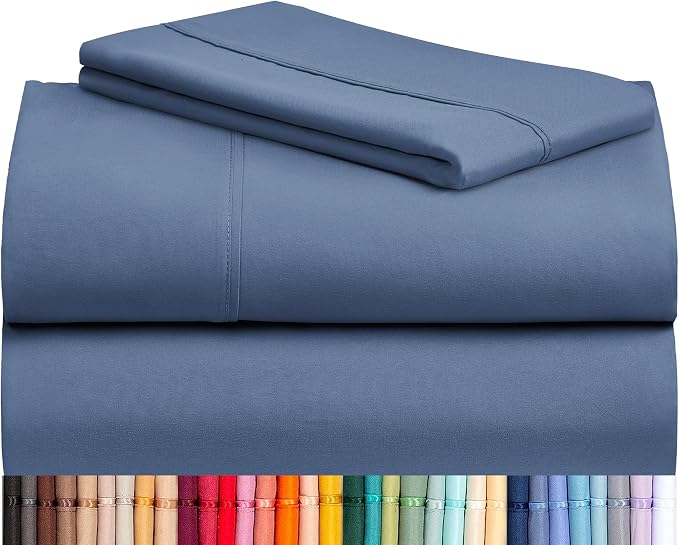 LuxClub 3 PC Sheet Bed Sheets Deep Pockets 18" Eco Friendly Wrinkle Free-Kids-Fitted Sheets Machine Washable Hotel Bedding Silky Soft - Oxford Twin | LUXCLUB Cooling Twin Size Fitted Sheet & Pillowcase Sets, Breathable Hotel Luxury Bedding Wrinkle Free...