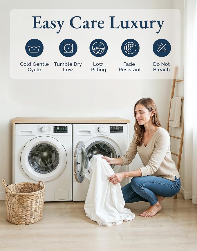 LANE LINEN Twin Sheet Set 100% Organic Cotton Cooling Soft - Ticking Stripe | 100% Organic Cotton Percale Twin Sheet Set - Affordable Organic Luxury, Honest-Price Organic Quality, For Hot Sleepers