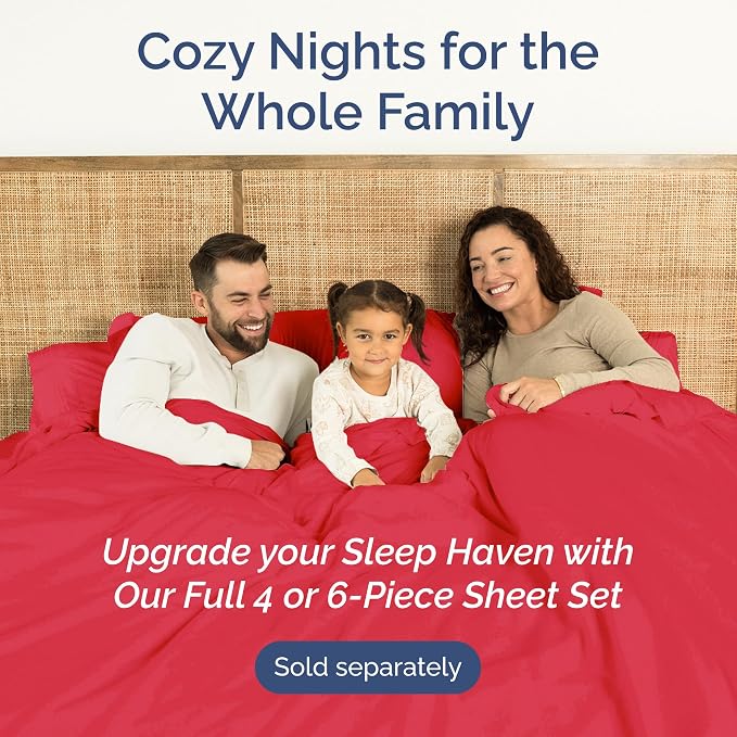 King Flat Sheet - Single Top Flat Sheet Only - Breathable & Cooling - Red | Hotel Luxury Top Flat Sheet Only, Ultra-Soft, Breathable & Cooling, Fade & Wrinkle Free, Easy-Care, Stain & Shrink Resistant
