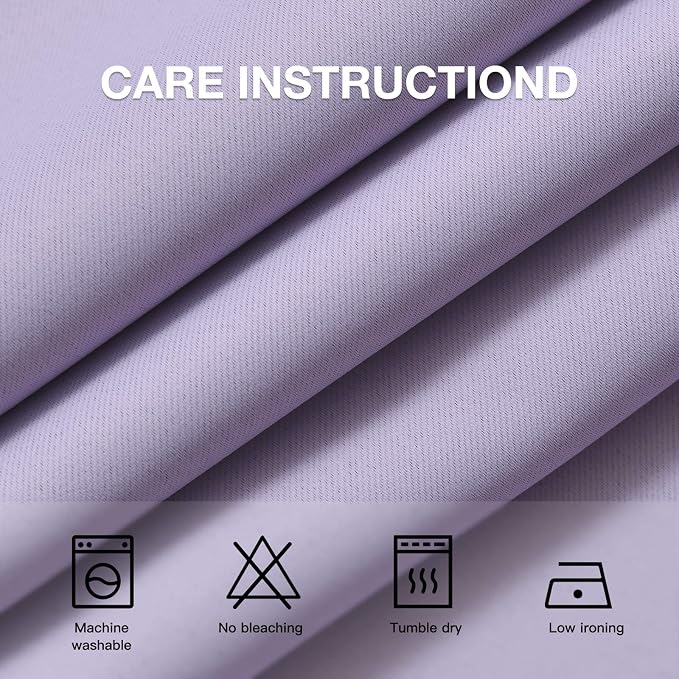 COSVIYA Grommet Room Darkening Lilac Curtains 45 inch Length for Bedroom | Light Blocking Insulated Thermal Curtains for Living Room, Blackout Thick Polyester Window Drapes,38x45 inches, 2 Panels