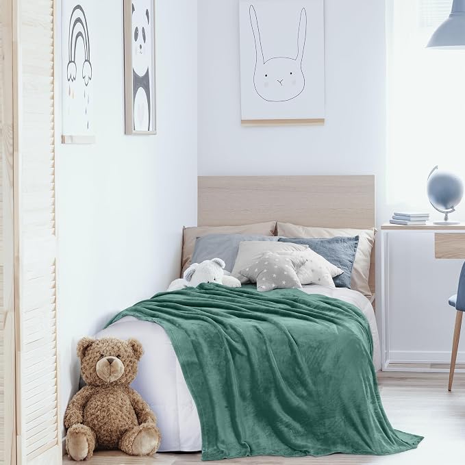 Utopia Bedding Ultra Soft Fleece Bed Blanket Twin Size Celadon (60x80 Inch) | Microfiber Plush Warm Lightweight Breathable Cozy Blanket Anti-Static, All Season Use, Gift for Women and Men