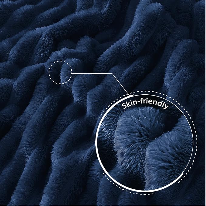 Exclusivo Mezcla Striped California King Size Fleece Blanket for Bed | Soft Breathable Cozy Bed Blankets, Lightweight Plush Fluffy Fuzzy Jacquard Decorative Blankets